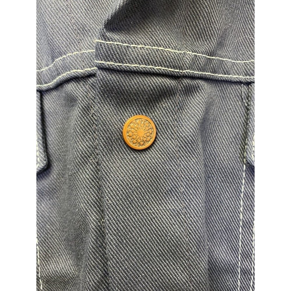 VTG 60S SEARS Navy Blue SHIRT ROCKABILLY JACKET COWBOY Large Snaps Vented - Picture 2 of 9